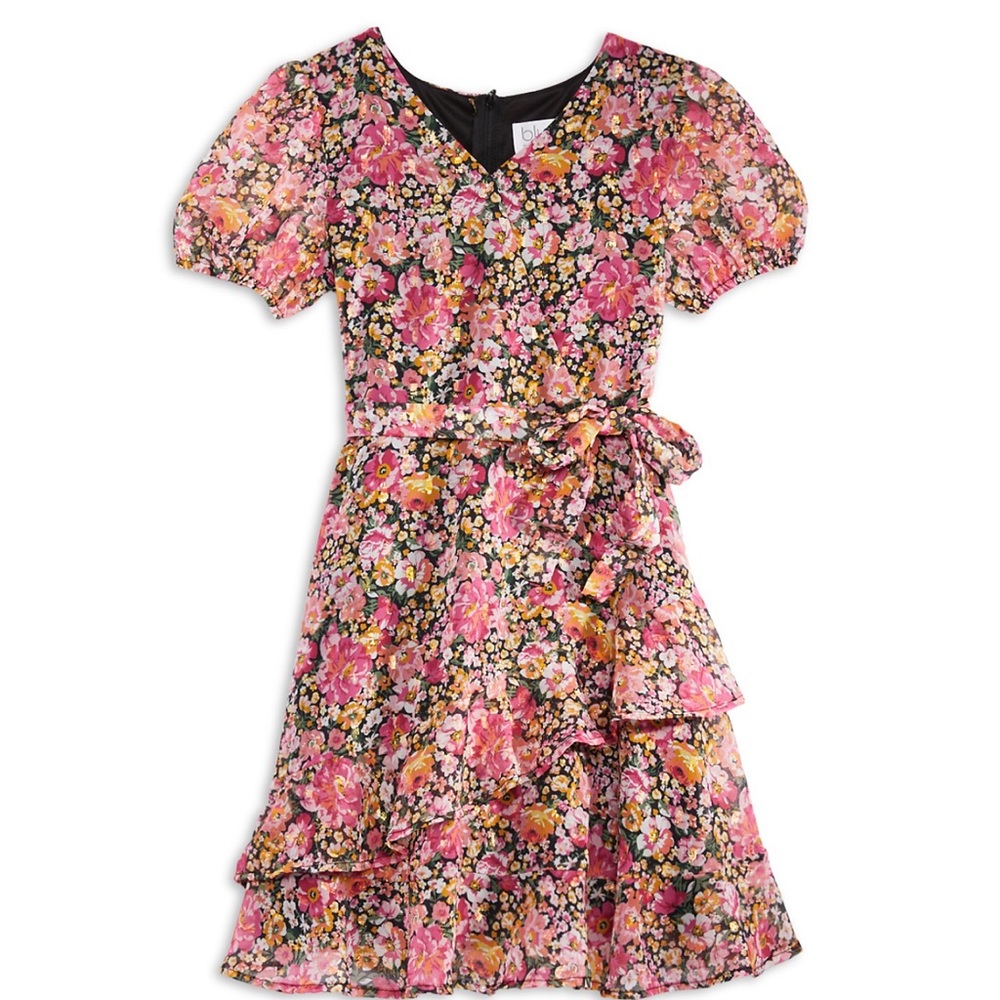 Rose sparkly print girl’s dress